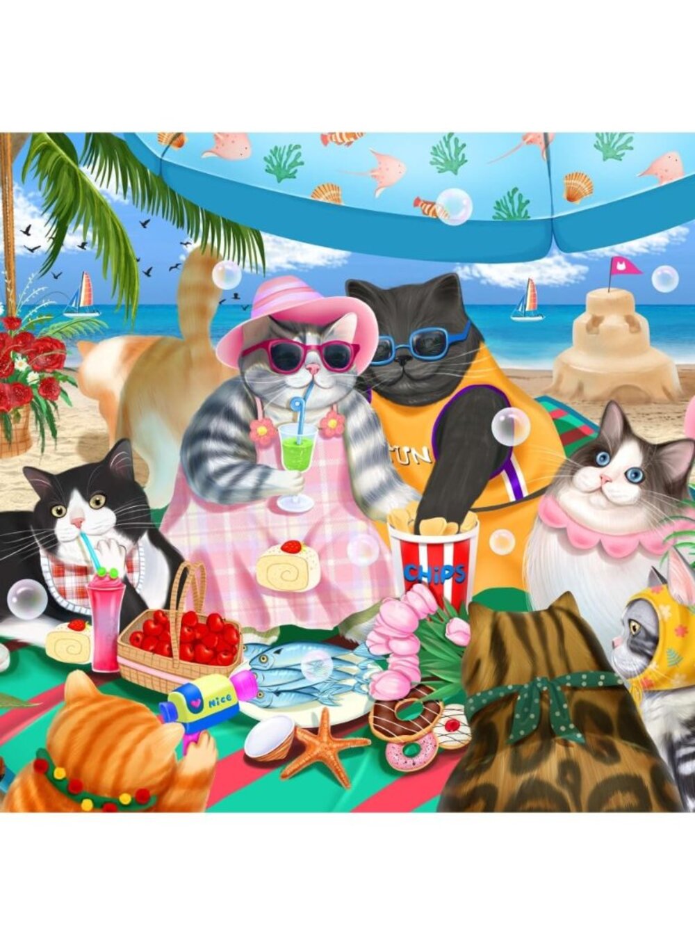 CATS COUPLE TIME - FULL SIZE 500 PIECE JIGSAW PUZZLE - NEW